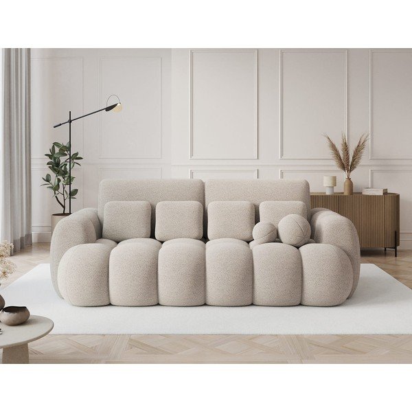 Smėlio spalvos sulankstoma sofa iš boucle 256 cm Cotonn – ELTAP-image-1