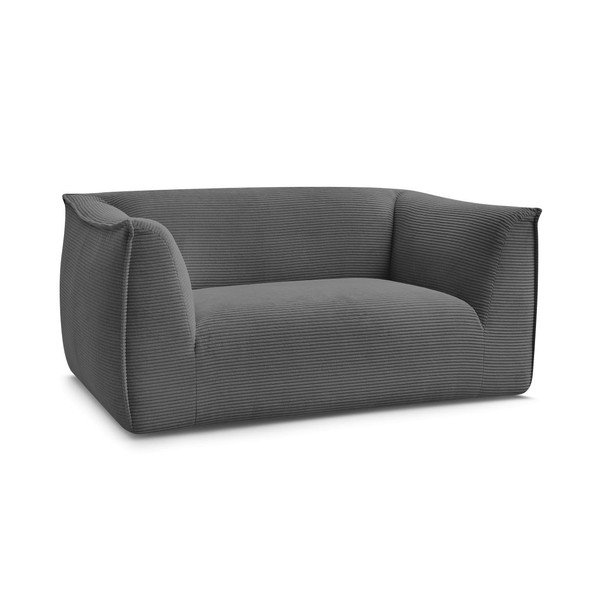 Tamsiai pilkos spalvos sofa iš kordinio velveto 170 cm Giorgia – Bobochic Paris-image-2