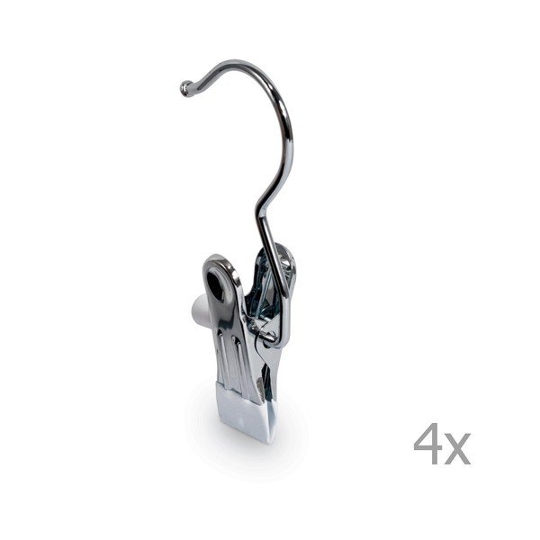 4 kabliukų su spaustukais rinkinys Domopak Hooks-image-1