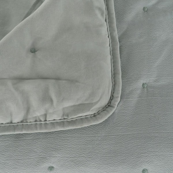 Pilkai žalios spalvos dygsniuota lovatiesė 230x280 cm – Ixia-image-1