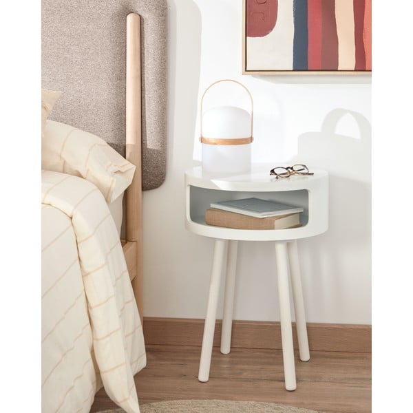 Baltas žurnalinis staliukas su lentyna Kave Home Bruk-image-1