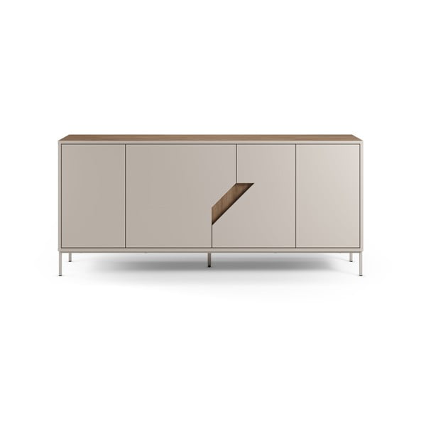Šoninė spintelė kreminės spalvos/natūralios spalvos iš ąžuolo 180x80x40 cm Lilou – Marckeric