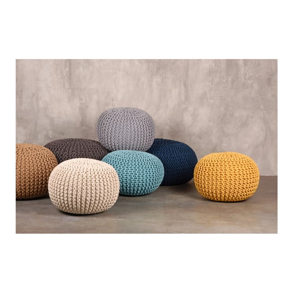 Tamsiai pilkas megztas pufas LABEL51 Knitted XL, ⌀ 70 cm-image-2