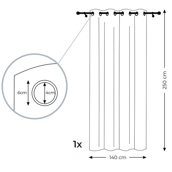 Permatoma užuolaida baltos spalvos/rudos spalvos 140x250 cm Irvette Eyelets – AmeliaHome-image-3