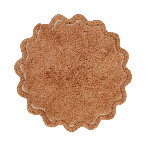 Skalbiamas/rankų darbo iš medvilnės apvalios formos kilimas raudonos plytų spalvos ø 110 cm Sweet April Toffee – Nattiot