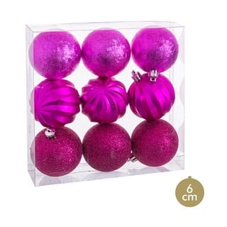 9 rožinės spalvos kalėdinių papuošimų rinkinys Unimasa, ø 6 cm