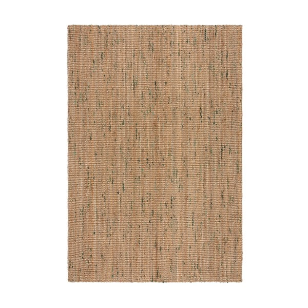 Apverčiamas/rankų darbo iš džiuto kilimas žalios spalvos/natūralios spalvos 160x230 cm Jute Boucle Green – Flair Rugs