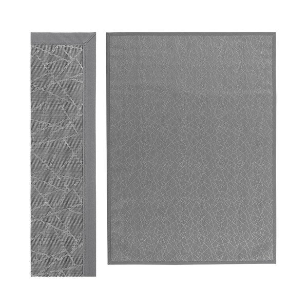 Kilimas iš PVC šviesiai pilkos spalvos 180x250 cm Geo Silver – Casa Selección-image-1