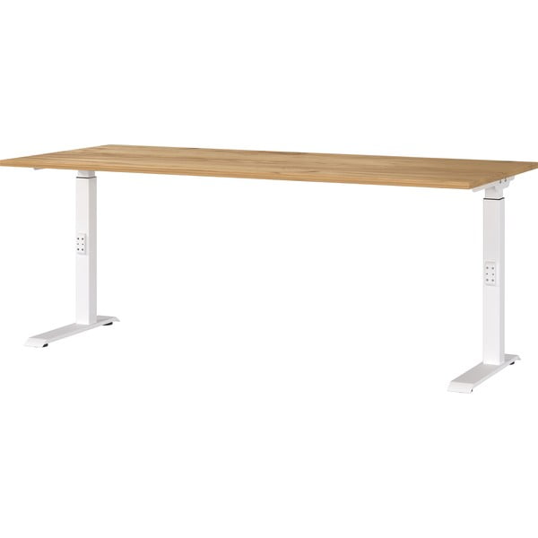Reguliuojamas aukštis rašomasis stalas su ąžuolo dekoro stalviršiu 80x180 cm Downey – Germania