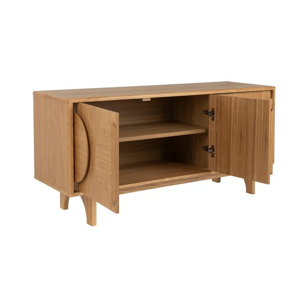 Žema šoninė spintelė natūralios spalvos iš ąžuolo 120x58 cm Groove – Zuiver-image-3