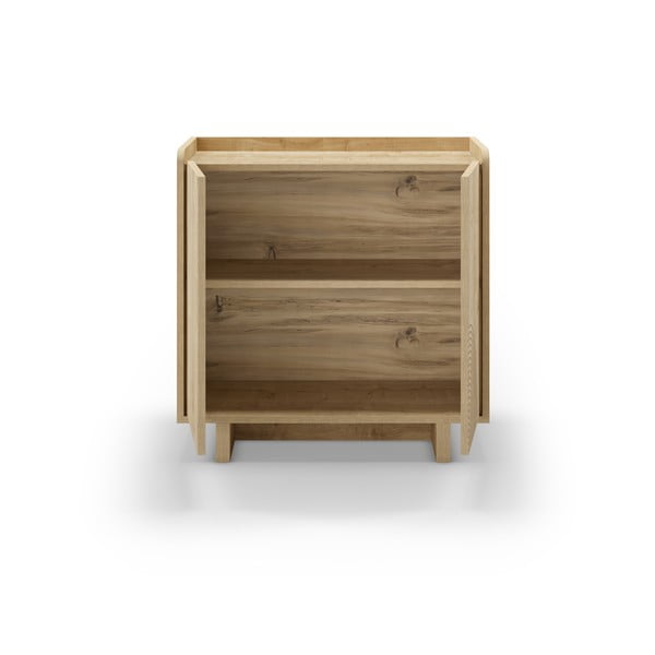 Natūralios spalvos spintelė iš ąžuolo 80x80x40 cm Daira – Marckeric-image-4