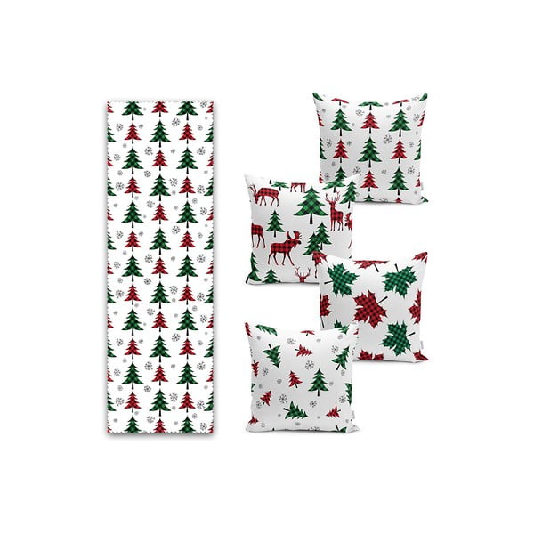 Pagalvių užvalkalų ir stalo takelių rinkiniai 5 vnt. Tartan – Mila Home