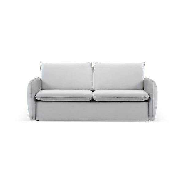 Sulankstoma sofa šviesiai pilkos spalvos iš velveto 194 cm Vienna – Cosmopolitan Design