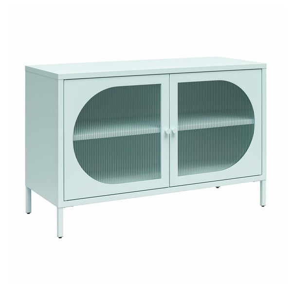 Iš metalo vitrina šviesiai mėlynos spalvos 100x64x40 cm Luna – Støraa-image-3