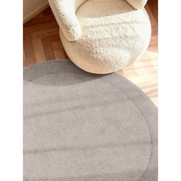 Rankų darbo pilkos spalvos iš vilnos mišinio apvalios formos kilimas ø 200 cm Kivi – Villeroy&Boch-image-2