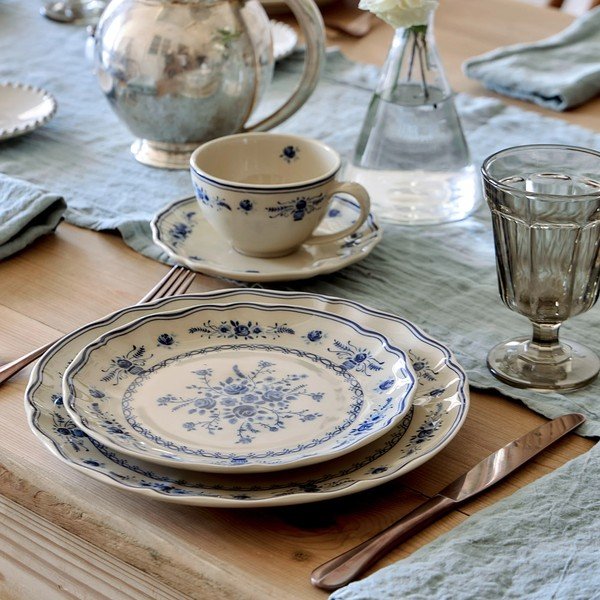 Mėlynos spalvos/smėlio spalvos desertinė iš akmens masės lėkštė ø 21 cm Vila – Costa Nova-image-1