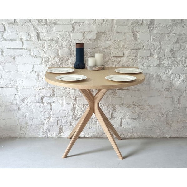 Iš uosio masyvo valgomojo stalas 90x90 cm Jubi – Ragaba-image-2