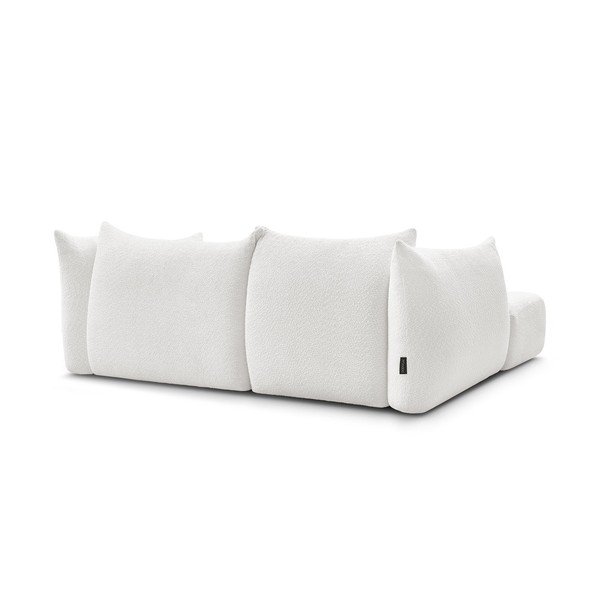 Baltos spalvos kampinė sofa iš boucle (su kairiuoju kampu/su gultu) Azra – Bobochic Paris-image-4