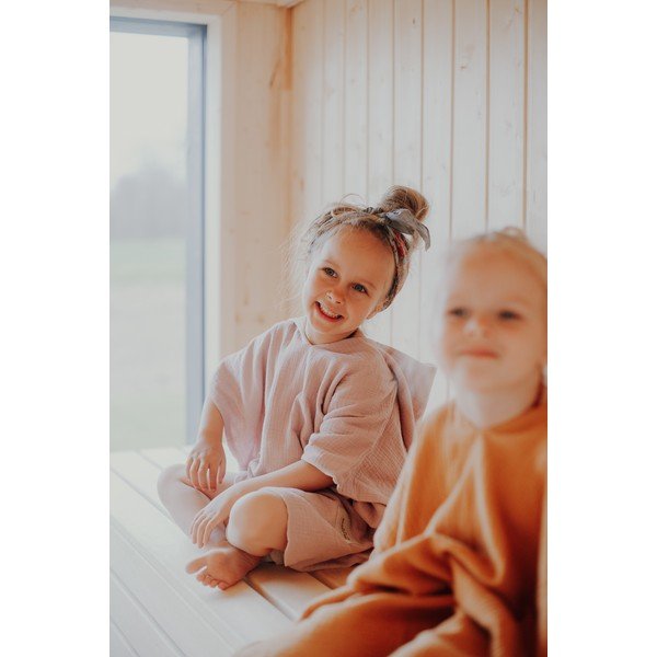 Rausvas muslino pončas kūdikiui M dydžio - Malomi Kids-image-3