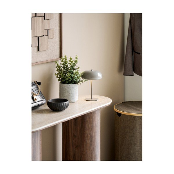 Taupe spalvos iš metalo stalinis šviestuvas LED (aukštis 23 cm) Margate – House Nordic-image-1