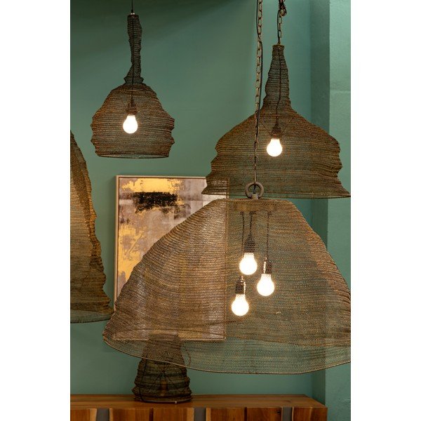 Žalvario spalvos iš plieno kabantis šviestuvas Amish – Bizzotto-image-1