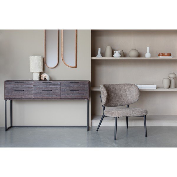 Tamsiai rudos spalvos iš tikmedžio masyvo šoninė spintelė Webster – White Label-image-3