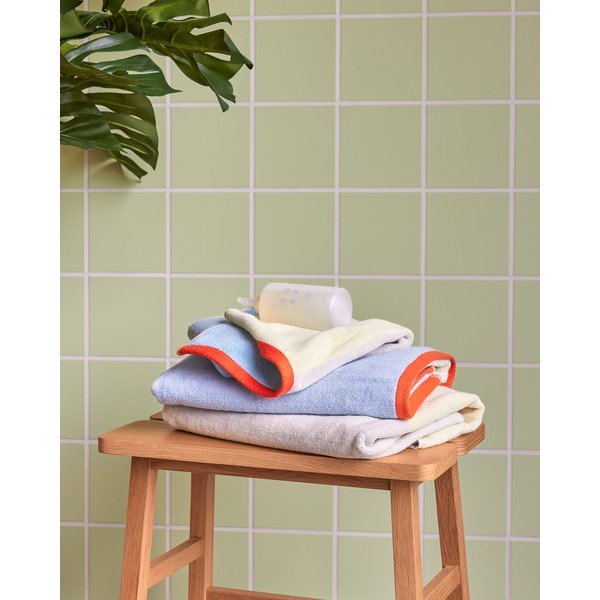 Iš frote audinio iš medvilnės rankšluostis mėlynos spalvos 50x100 cm Block – Hübsch-image-1