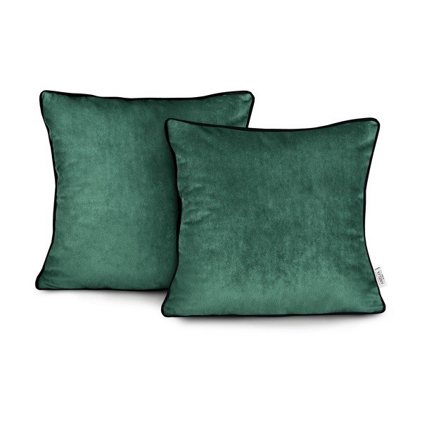 2 žalių pagalvių užvalkalų rinkinys AmeliaHome Piping, 45 x 45 cm-image-1