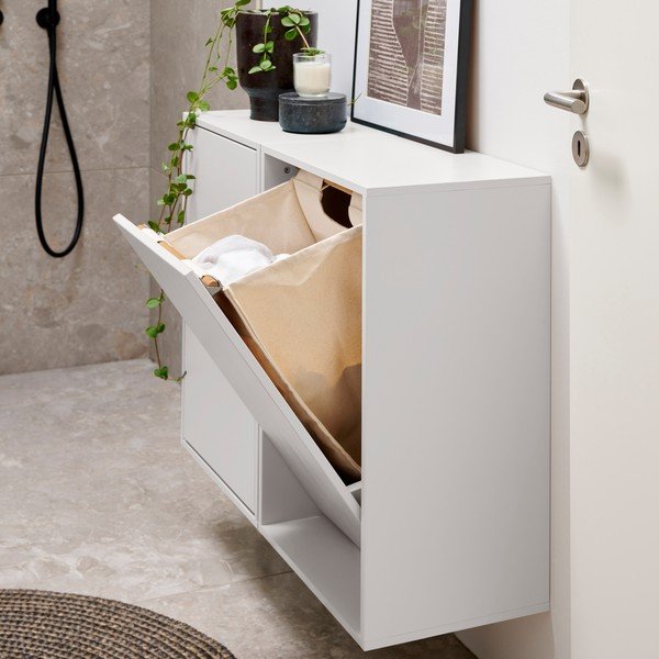 Sieninis baltos spalvos skalbinių krepšys Laundry Box – ReCollector-image-2