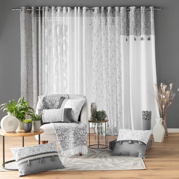 Pilka antklodė ir pledas 125x150 cm Flavie – douceur d'intérieur-image-4