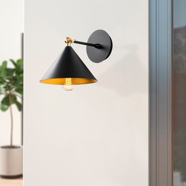 Sieninė lempa juodos spalvos Berceste – Opviq lights-image-1