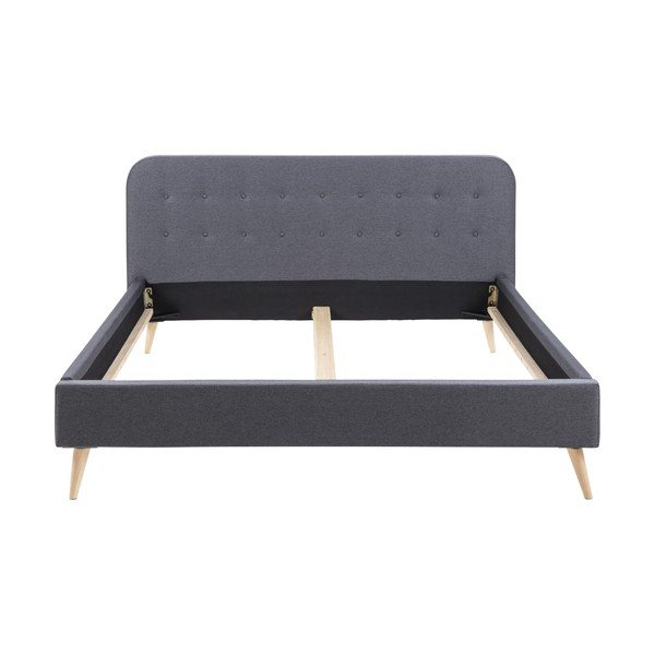 Pilkas minkštas lovos rėmas "Actona Alma", 180 x 200 cm-image-2