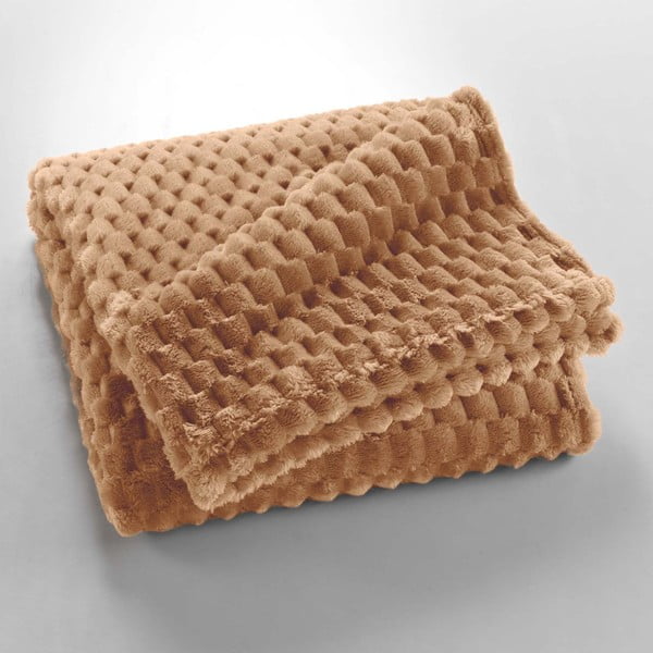 Rudos spalvos iš mikroflanelės antklodė ir pledas 125x150 cm Mini Frosty – douceur d'intérieur