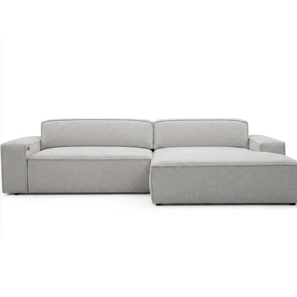 Pilkos spalvos sulankstoma/ar elektrisko sēdekļa regulēšanu kampinė sofa (su dešiniuoju kampu) Abel – Bobochic Paris