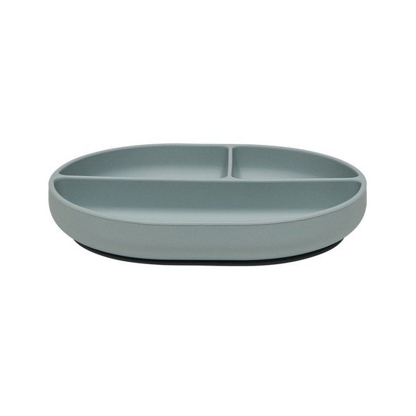 Pilkai mėlynos spalvos iš silikonas vaikiška lėkštė 17x21,5 cm Enkei – OYOY Mini