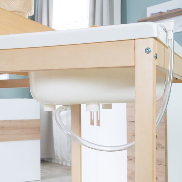 Baltos spalvos/natūralios spalvos vystymo stalas iš beržo Baby Pool – Roba-image-3