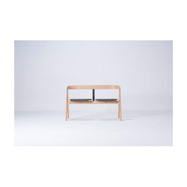 Suoliukas iš ąžuolo medienos su pilka sėdyne Gazzda Ava-image-4