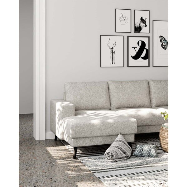 Kampinė sofa kreminės spalvos (su dešiniuoju kampu) Fynn – Ghado-image-1