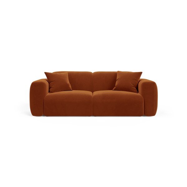 Terakotos spalvos iš velveto sofa 220 cm Strino – Cosmopolitan Design