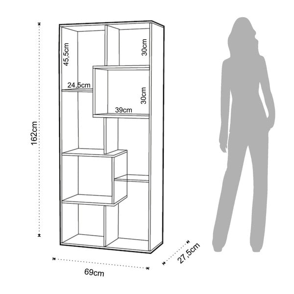 Knygų spinta Tomasucci Random Andrea, 160 x 69 x 27,5 cm-image-4