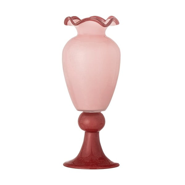 Rožinės spalvos iš stiklo  vaza (aukštis 34 cm) Frills – Bloomingville