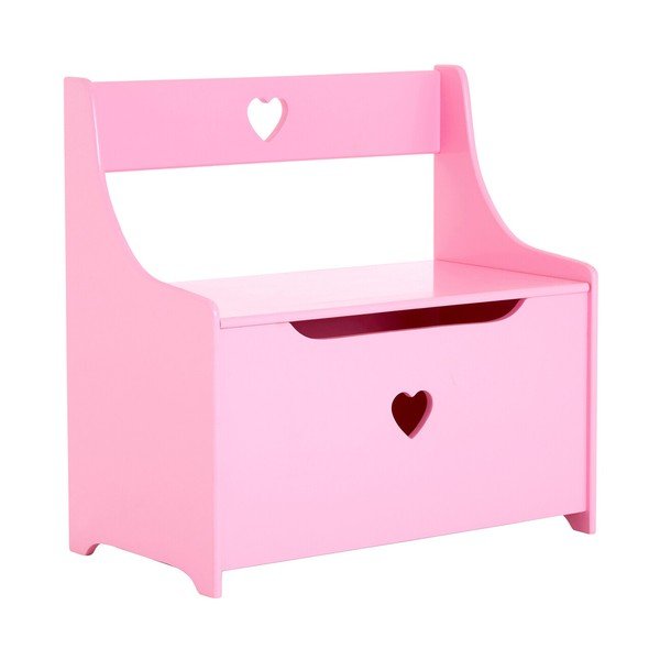 Rožinės spalvos vaikiška komoda su suoliuku 60x62x34 cm Pink Heart – Premier Housewares