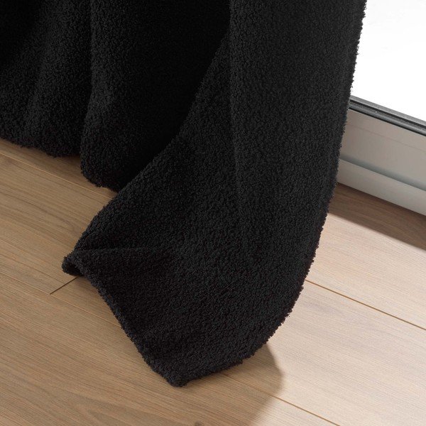 Iš boucle užuolaida juodos spalvos 140x240 cm Wooly – douceur d'intérieur-image-4