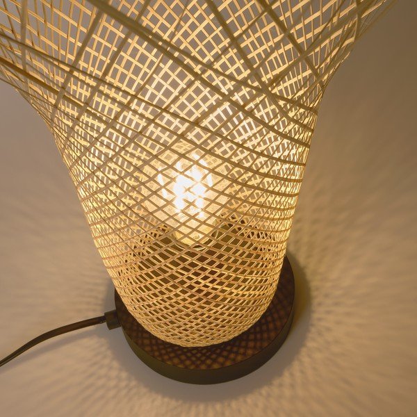 Natūralios spalvos bambuko stalinė lempa su bambuko atspalviu (aukštis 50 cm) Citalli - Kave Home-image-4
