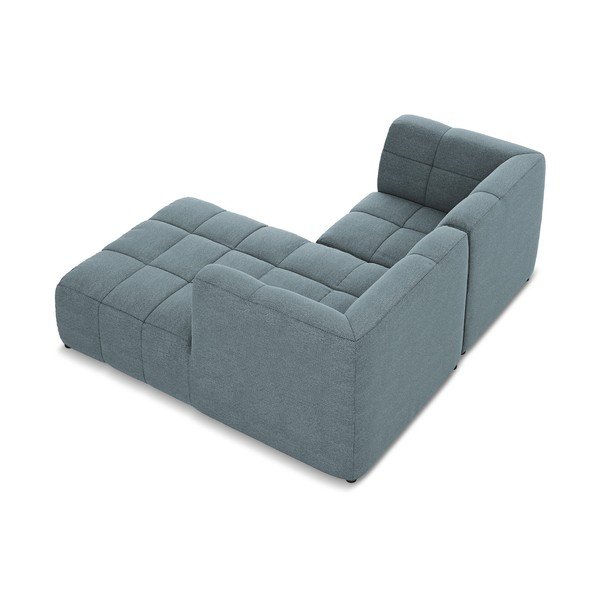 Mėlynos spalvos kampinė sofa iš boucle (su dešiniuoju kampu/su gultu) Aloha – Makamii-image-4