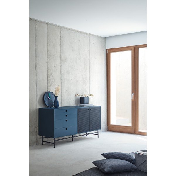 Juodos ir mėlynos spalvos komoda Teulat Punto, 150 cm pločio-image-1
