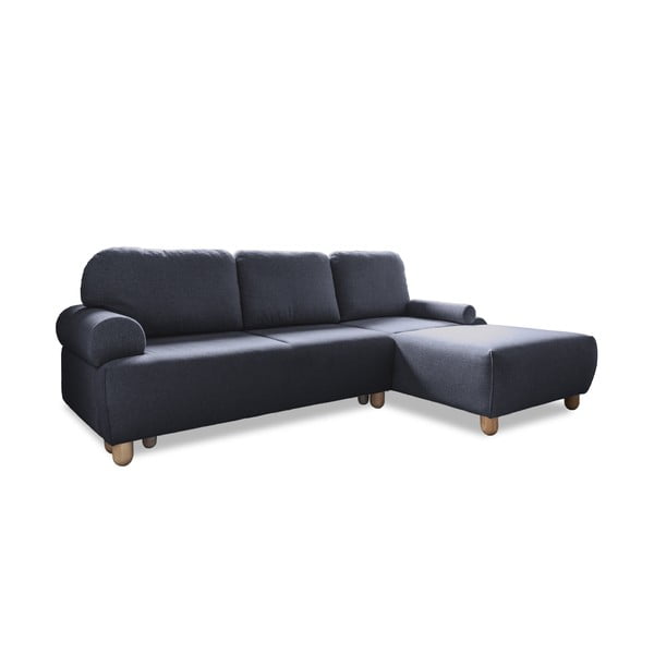 Tamsiai pilka kampinė sofa-lova (dešinysis kampas) Bouncy Olli - Miuform