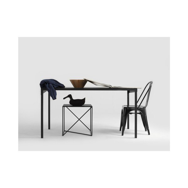 Juodos spalvos metalinis valgomojo stalas CustomForm Obroos, 140 x 80 cm-image-1