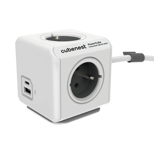 Kištukinis lizdas 13 cm PowerCube Extended USB – Cubenest