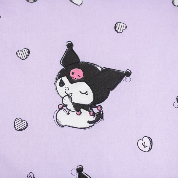 Rožinės spalvos iš medvilnės viengulė vaikiška patalynė 140x200 cm Hello Kitty "Kuromi" – Jerry Fabrics-image-4